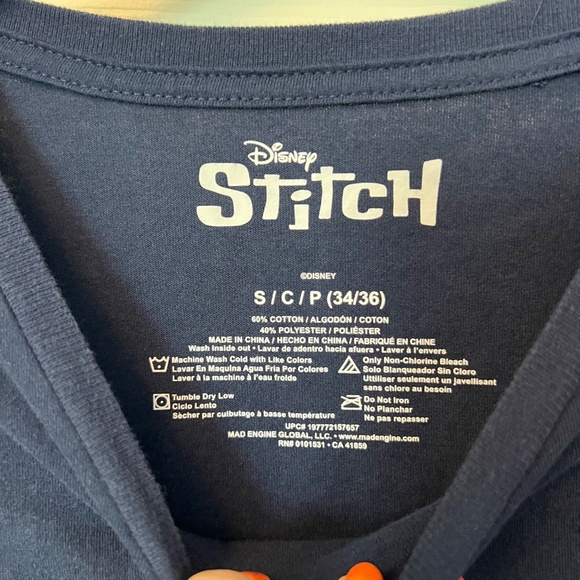 Disney Lilo & Stitch Women's Navy Ignite The Fireworks T-shirt Size S (34/36) - Picture 3 of 3